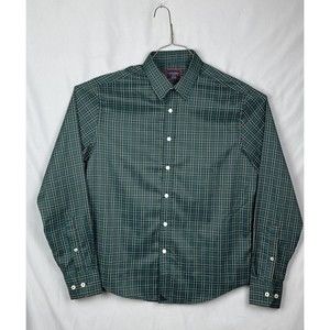 UNTUCKit Mens Size Small Long Sleeve Green Plaid Button Up Polyester